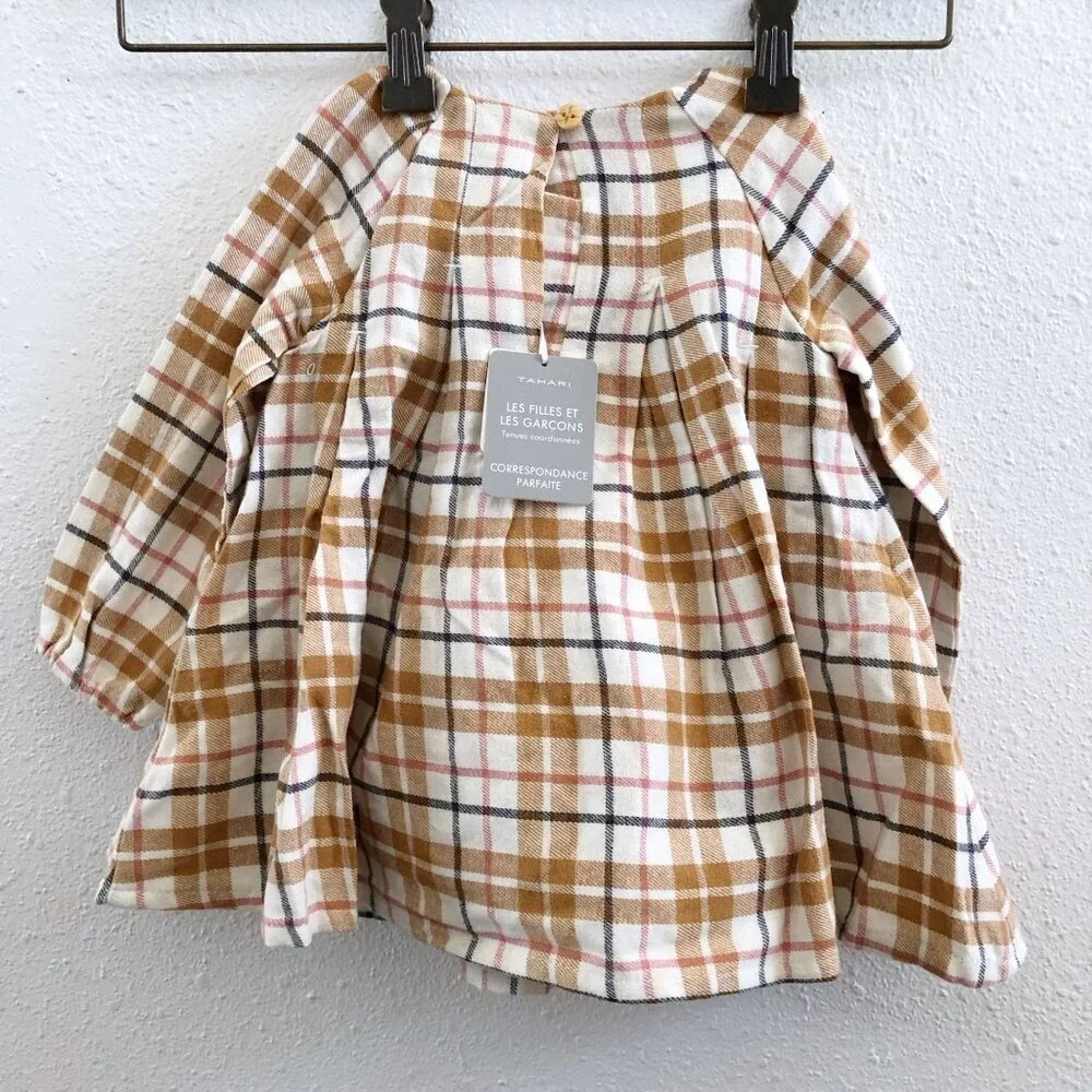 NWT TAHARI Girls Plaid Dress‎ & Leggings Size 12 Months